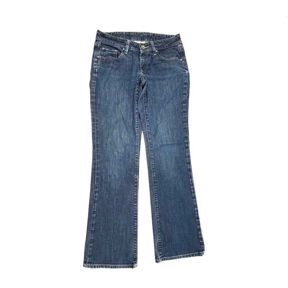 Banana‎ Republic Boot Cut Jeans Womens 4 Blue Urban Dark Wash Low Rise Denim